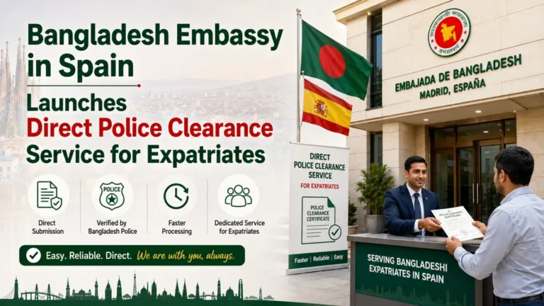 Bangladesh Embassy in Spain Launches Direct Police Clearance Service for Expatriates